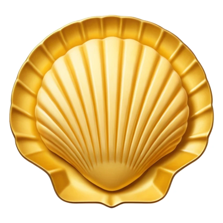 butter in the shape of a shell on a gold vintage plate sticker