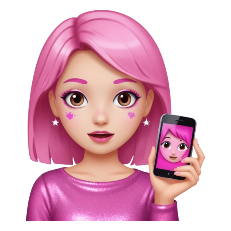glitter pink girl naughty selfie sticker