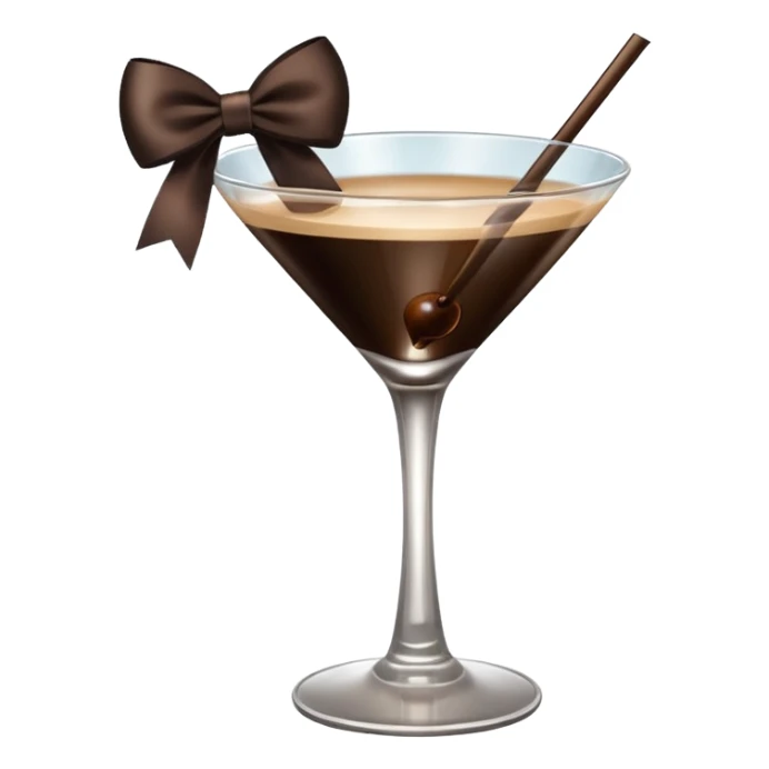 espresso martini with big Black Bow on martini على الكاس  sticker