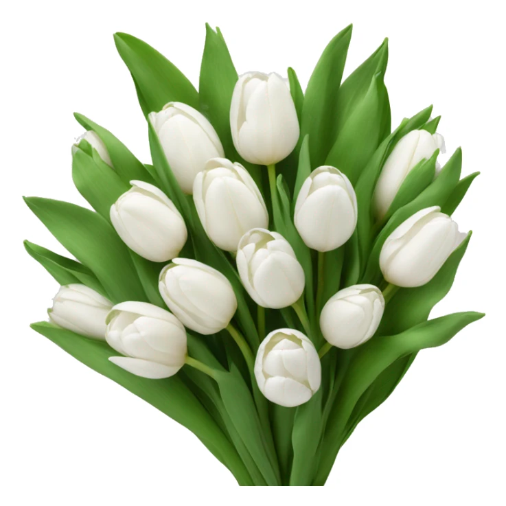 Big realistic bouquet of white tulips sticker