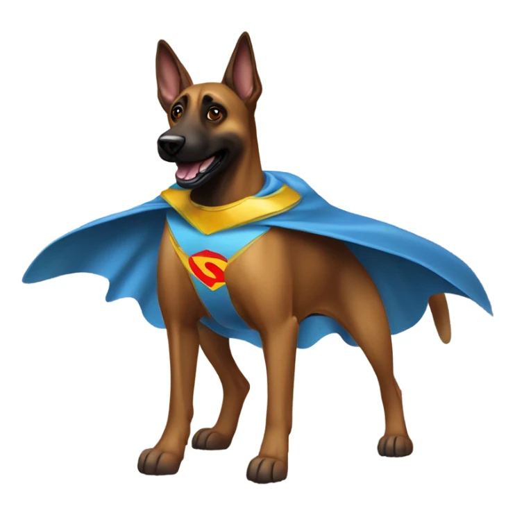 1 brown Malinois dog as the flying superhero Space ghost. sticker