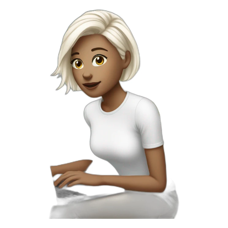 it-white-girl-white-short-hair-with-macbook sticker