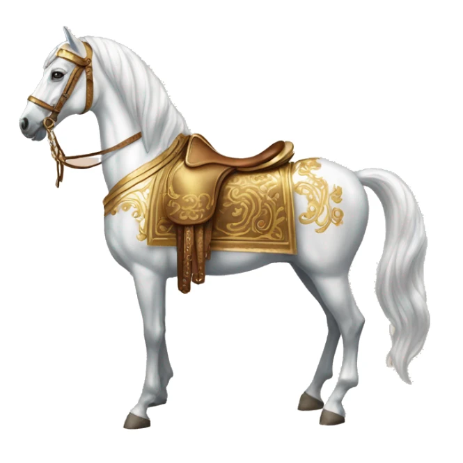 Gilded saddle vintage piebald horse gilded robes sticker
