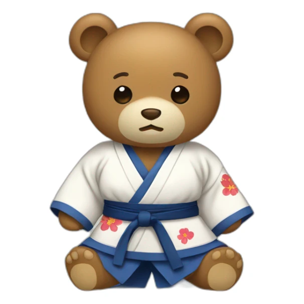 a teddy bear with a kimono of judo sticker