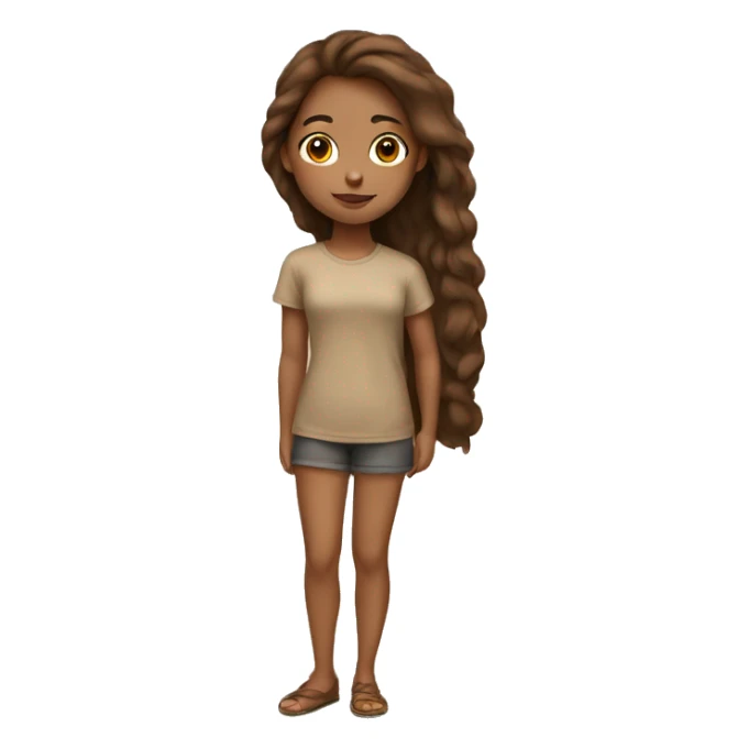 Tan girl with brown hair painting sticker