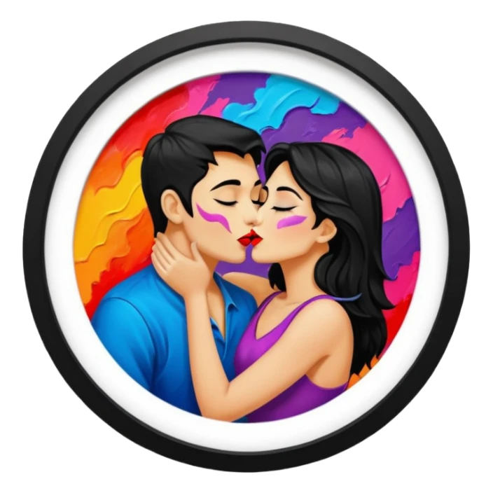 The Kiss in painting frame
















 sticker