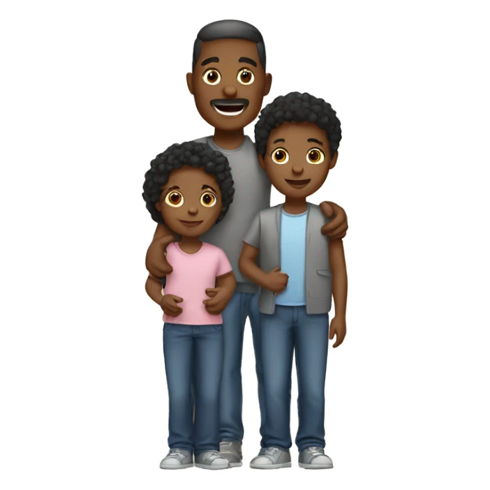 Black family with 2 sons and 1 daughter  sticker