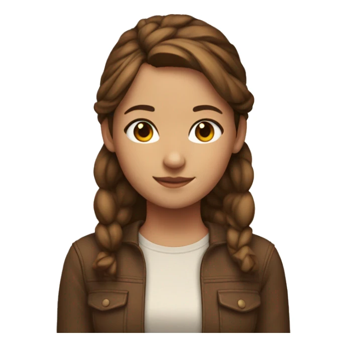 girl with headpones, layered brown hair, brown  sticker