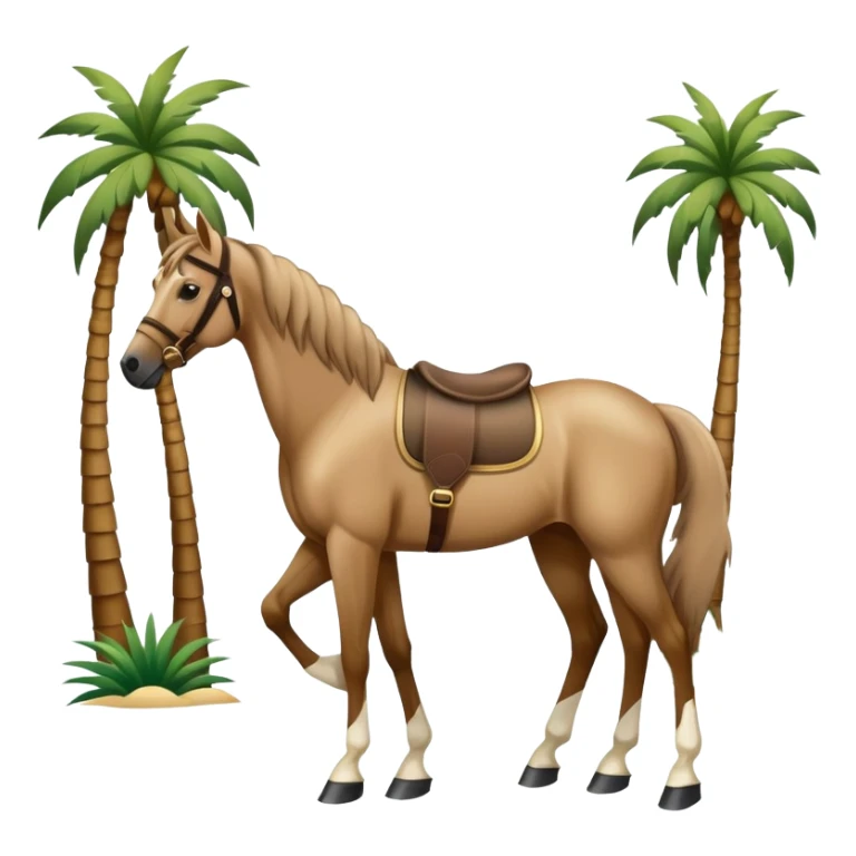 Saudi Arabian horse, standing proudly, palm trees in background sticker