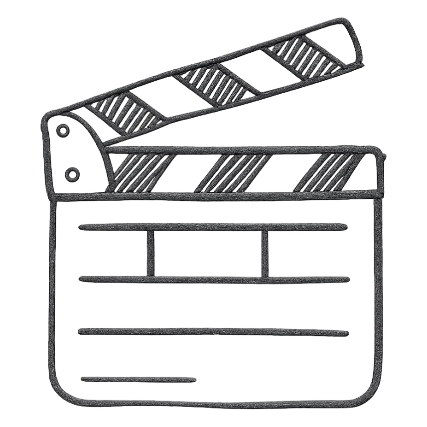 film slate black hand drawn style sticker