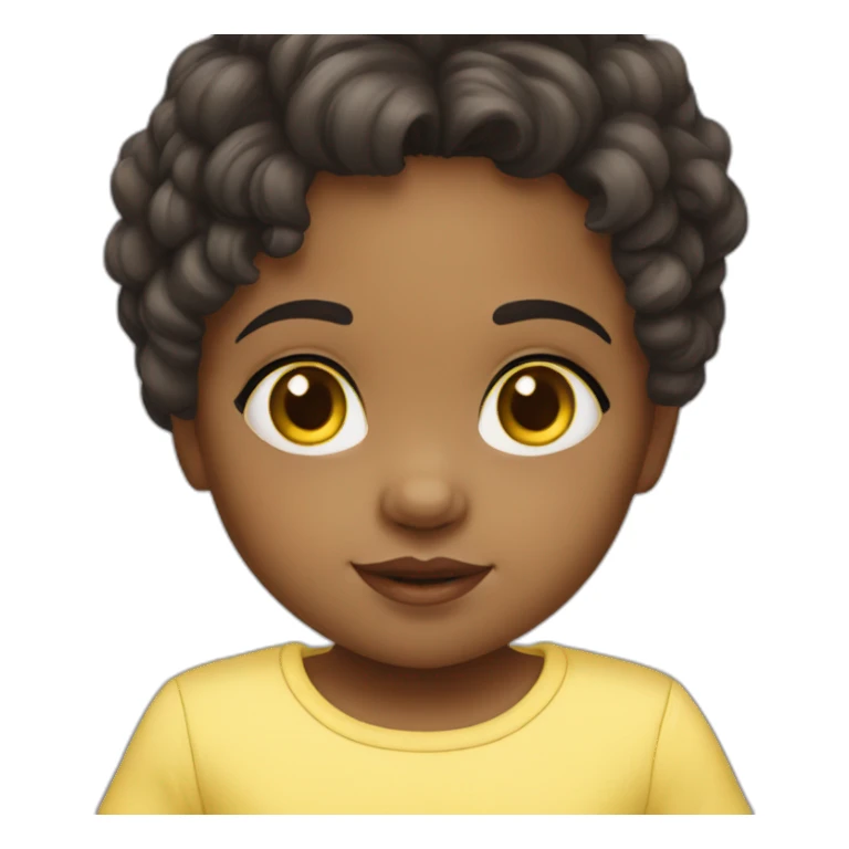 baby girl dark hair yellow skin sticker