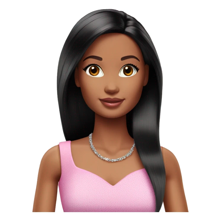 barbie doll black hair sticker