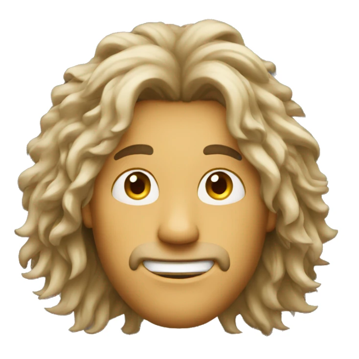 a guy with long, wild hair sticker