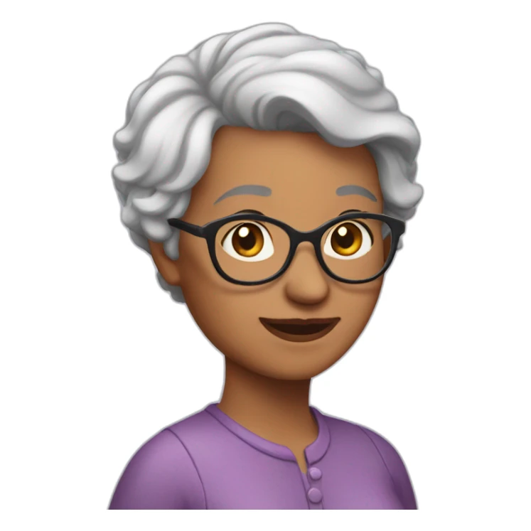 short hair grandma sticker
