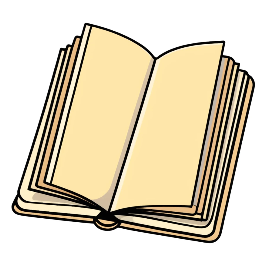 Open book with beige to cream gradient pages sticker