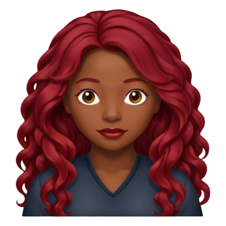 LaTavia Robeson with dark red long hair sticker