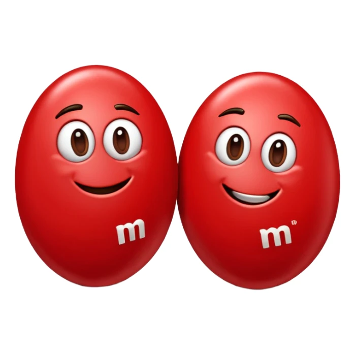 2 M&M's with the logo on them too sticker