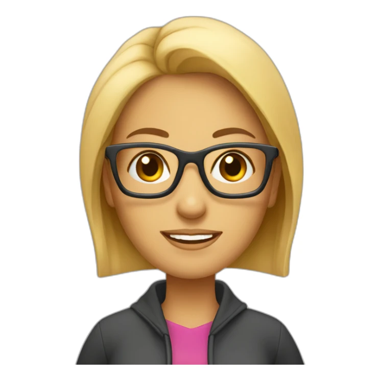 Mujer estudiante mediana edad rubia y con gafas sticker