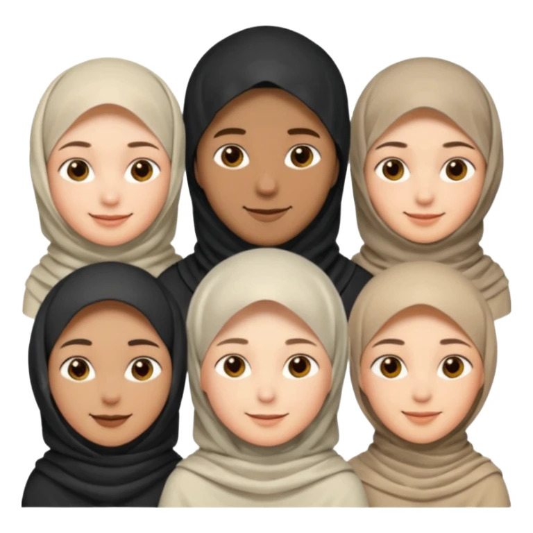 1 man not veiled with short hair and 4 veiled women sticker