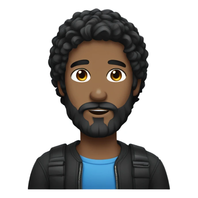 beard man black hair blue eyes face holding black Labrador  sticker