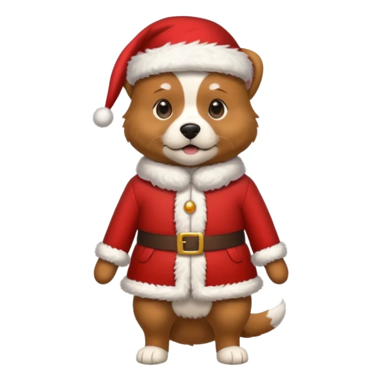 dog full body wearing a christmas outfit sticker