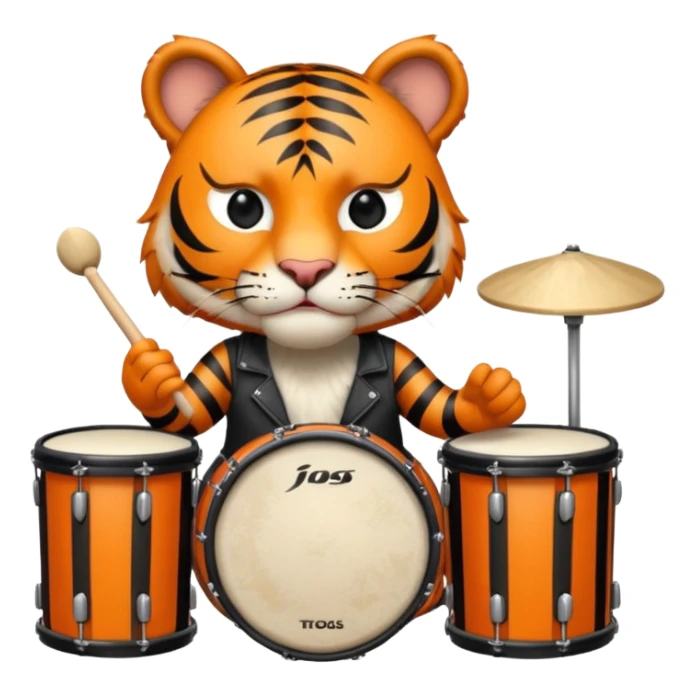 rockstar tiger who plays drums sticker