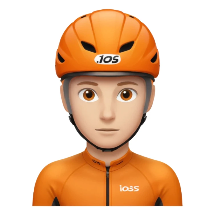bicycle racer helmet orange sticker