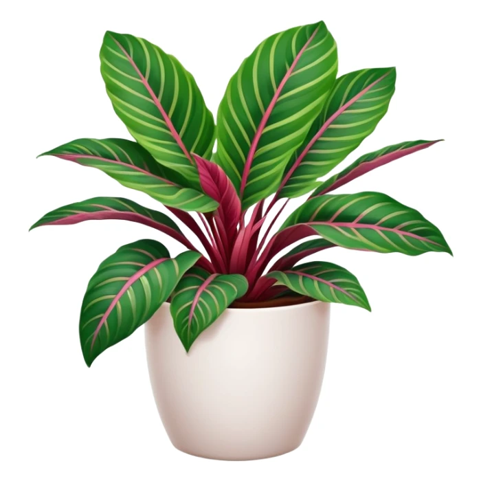 Calathea roseopicta in a white pot sticker