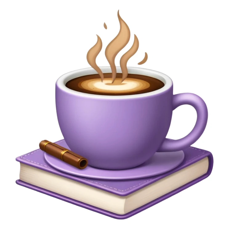 Coffee and a Book pale purple sticker