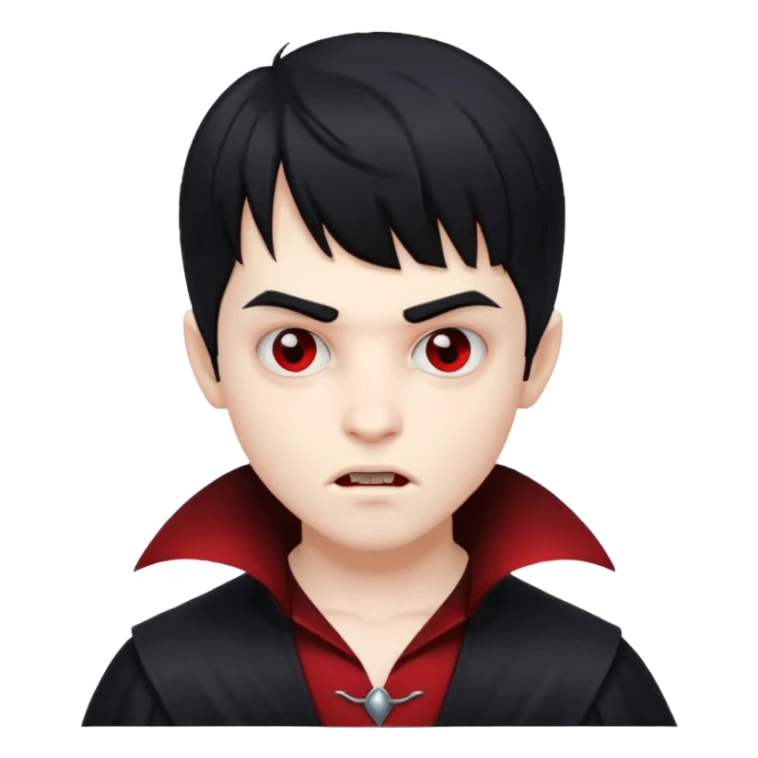boy vampire with black hair and bangs sticker