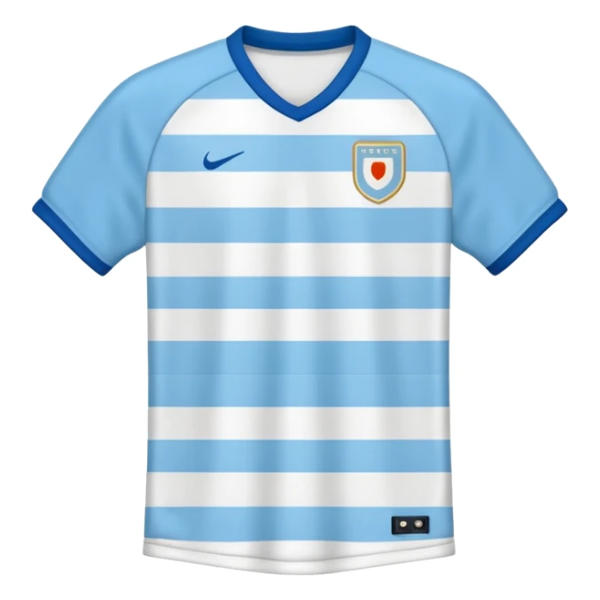 a vintage striped white and baby blue soccer jersey  sticker