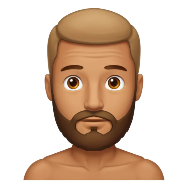 Hombre marrón bronceado con la pelada sin broncear y barba sticker