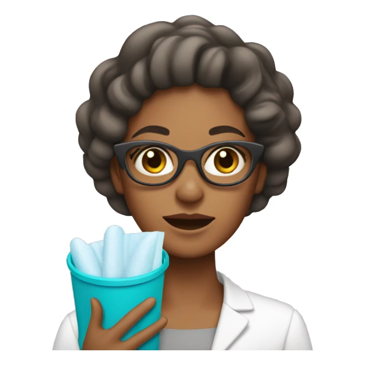 MUJER CON PRODUCTOS COMO SHAMPO EN EL LAS MANOS sticker