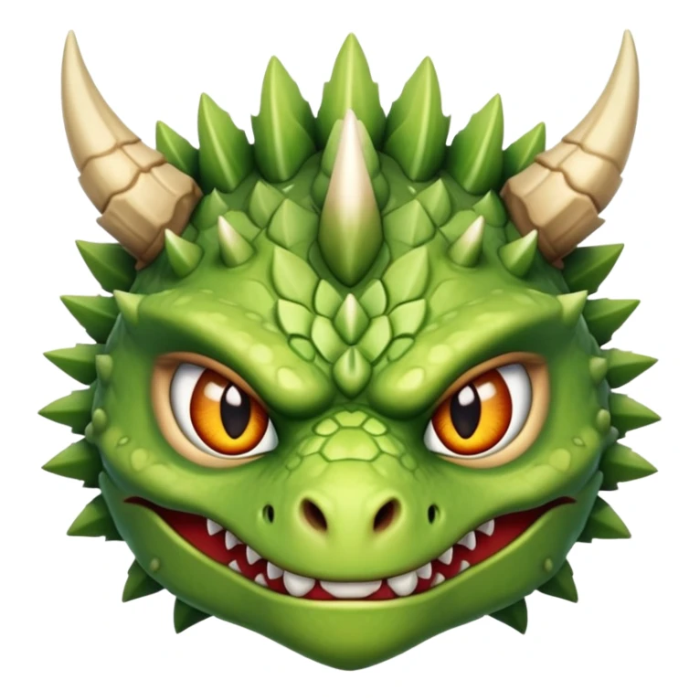 Spiny dragonkin face, warrior with bony scaly face, almond lime eyes sticker