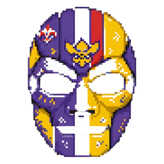 Louisiana themed luchador mask with state flag colors sticker