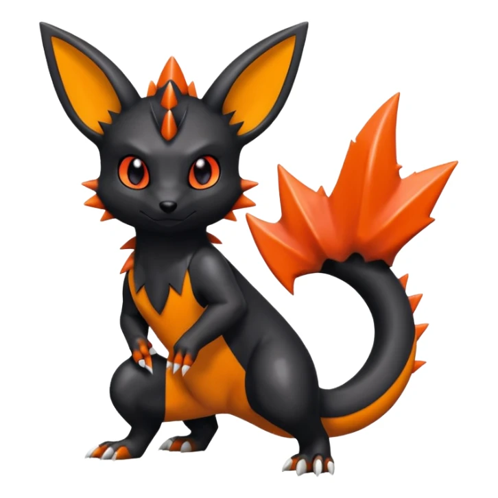 Spiky Scaley smooth glossy Umbreon-Charmeleon-Guilmon-fusion sticker