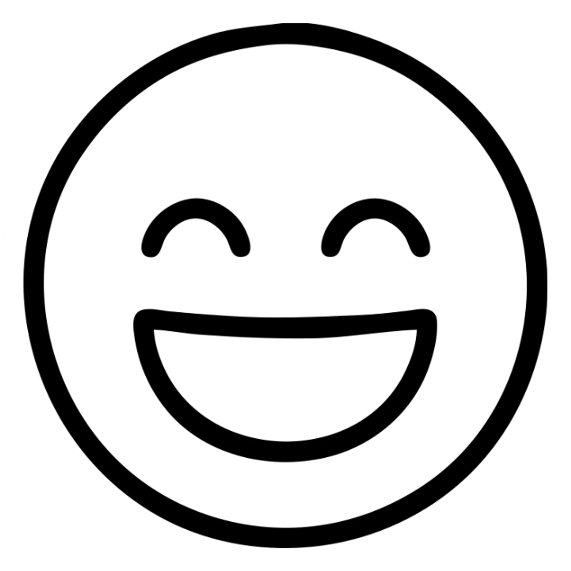 minimal outline laughing face with smiling mouth sticker