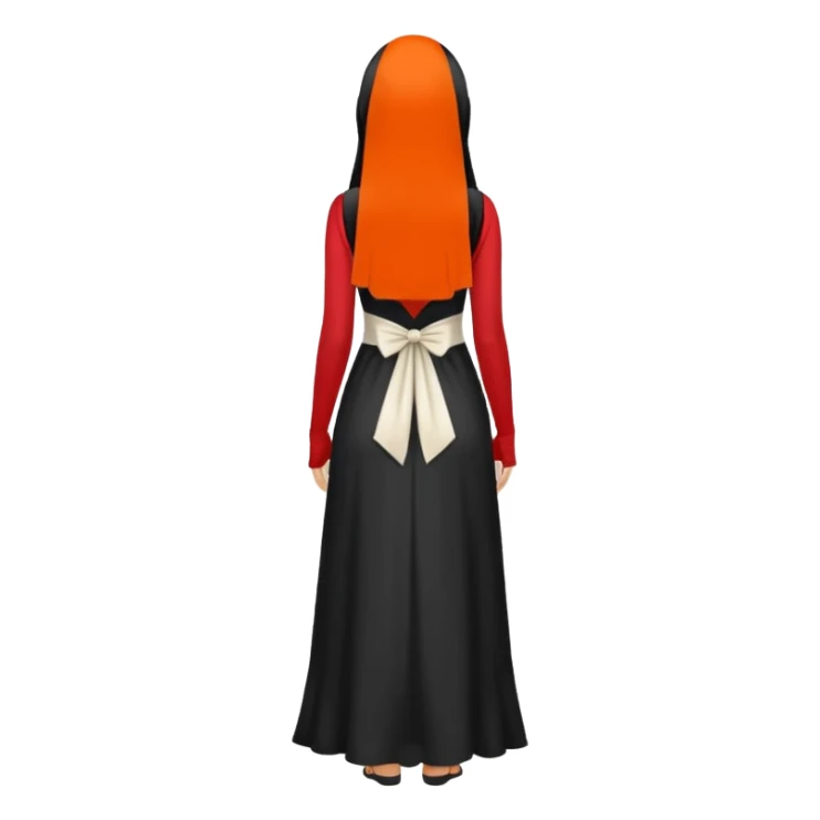 anonymous asian female person standing view from the back sticker