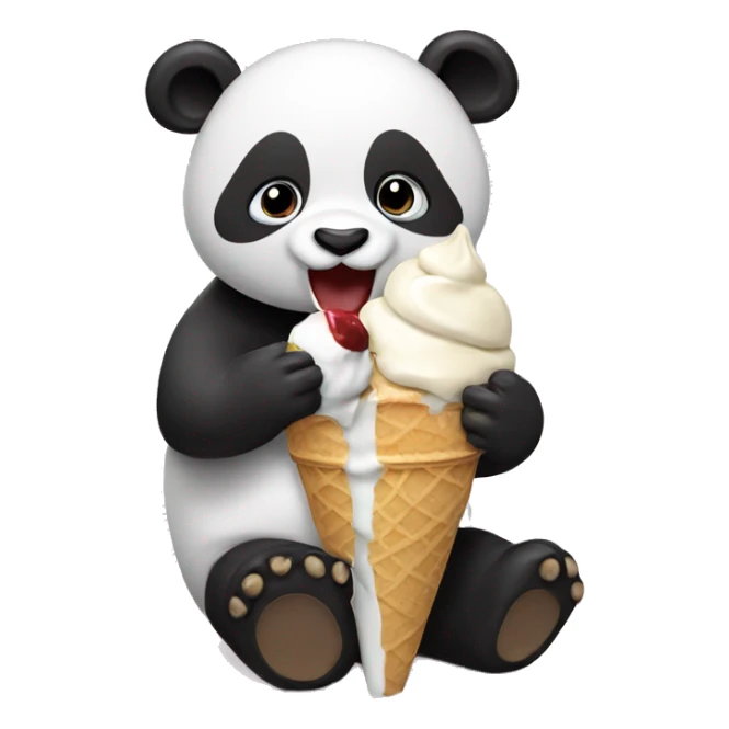 Panda eating ice cream sticker