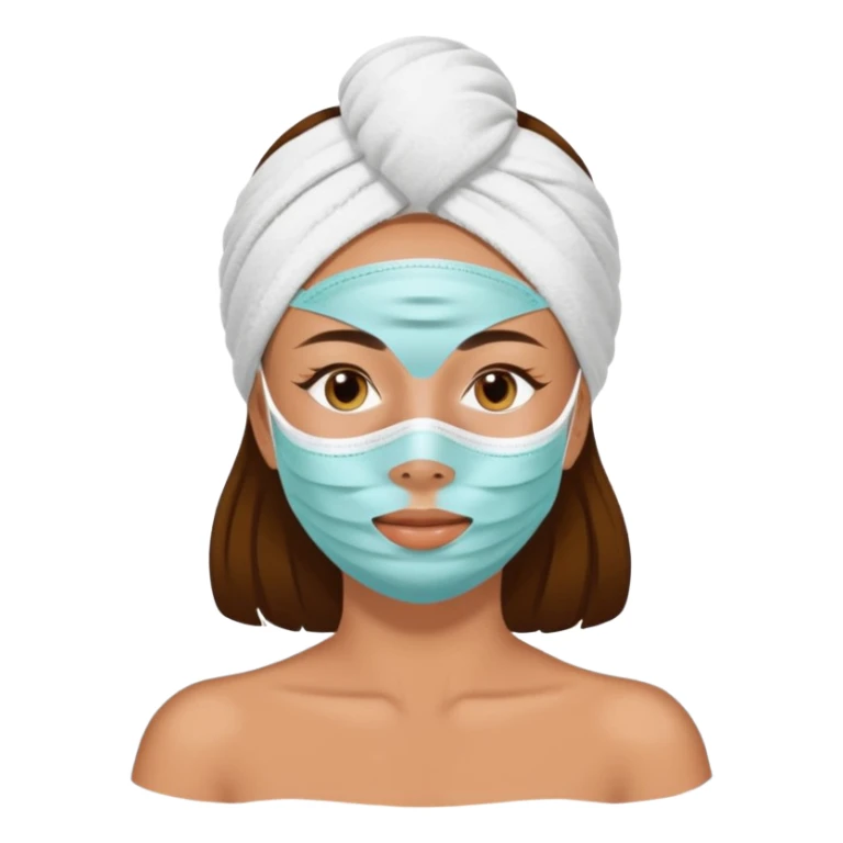 Lady with face mask spa beauty full face relaxing sticker