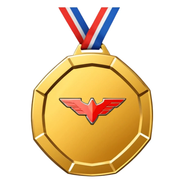 Can you please create a medal like this " 🥇 " that won't have the tape, and that will be octagon shaped. And inside it, instead of having the number " 1 " please change it with Mclaren logo. sticker