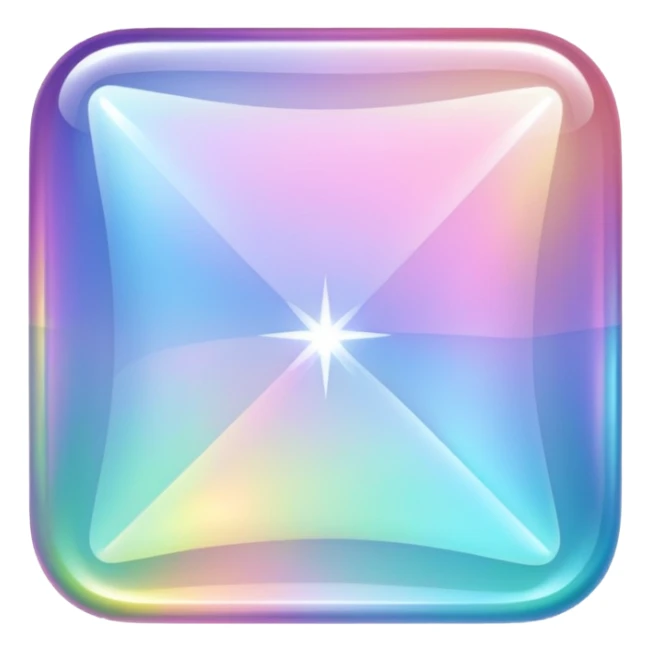 Sparkly glossy Pastel iridescent glass square sticker