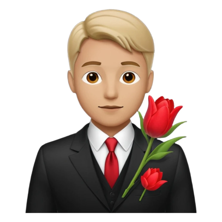 man with tulip in his suit pocket sticker