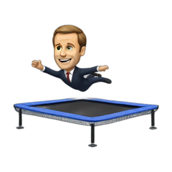 Macron qui fait du trampoline sticker