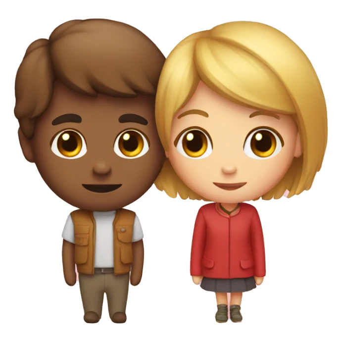 Heart man and girl sticker