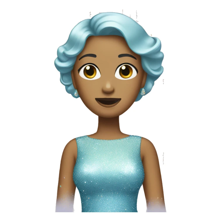 Sparkly pastel blue dress covered in glitter. sticker