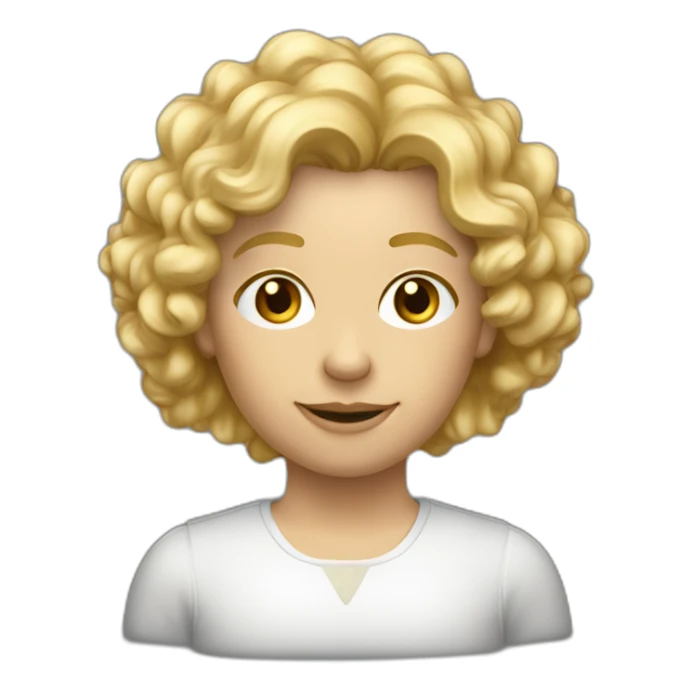 un anglais pâle avec de courts cheveux blond frisés sticker