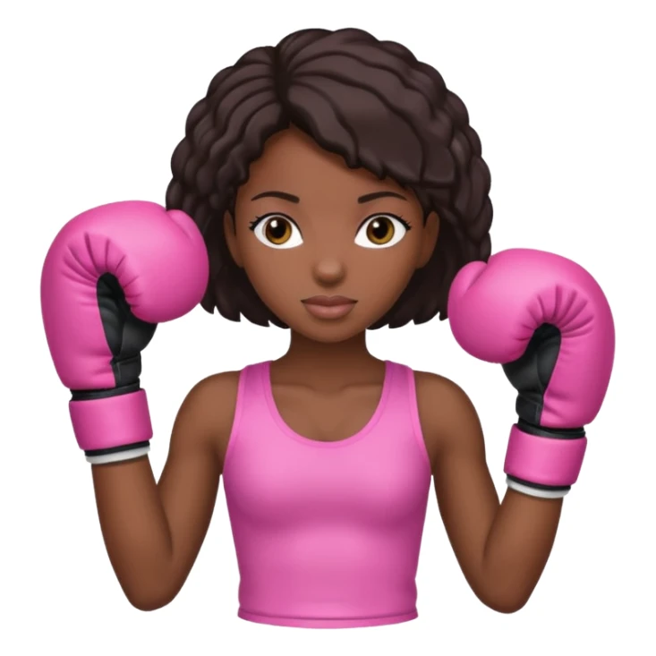 black girl wearing pink boxing gloves sticker