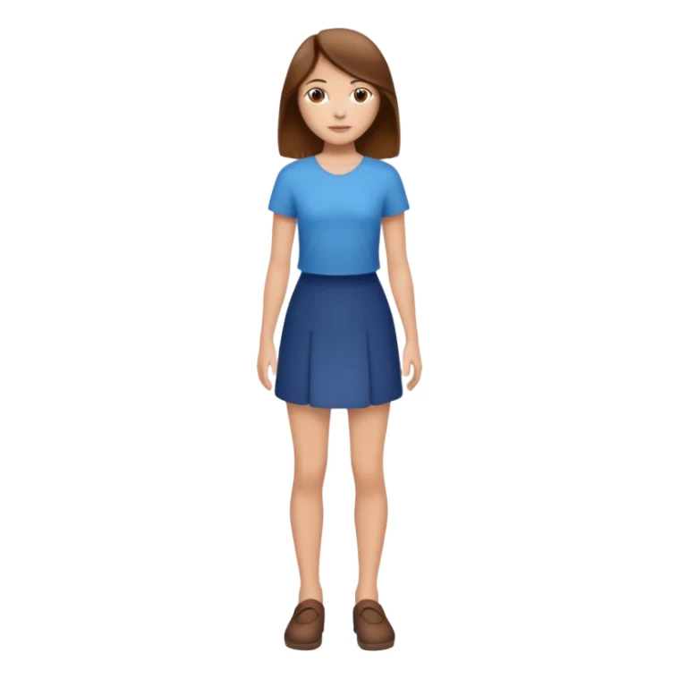 fille  en entier cheveux bruns tres long et lisse sticker