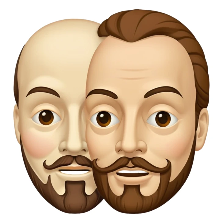 Shakespeare with theatrical comedy and tragedy masks sticker